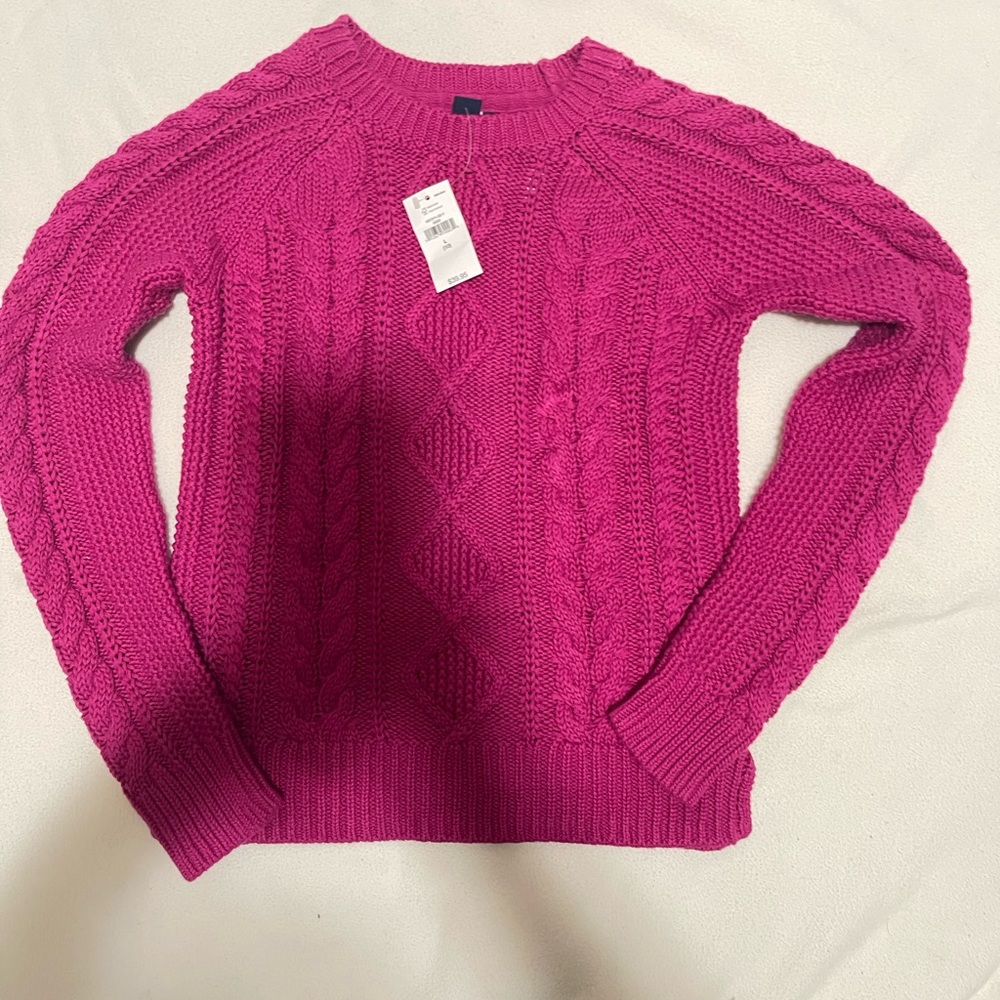 Gap pink youth girl cable sweater size 10 NWT